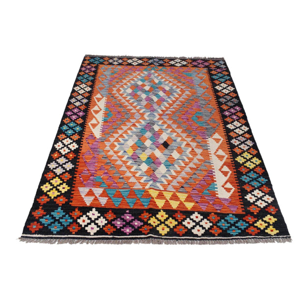 Handmade Vegetable Kilim 4' 0" x 6' 1" - No. AL45956