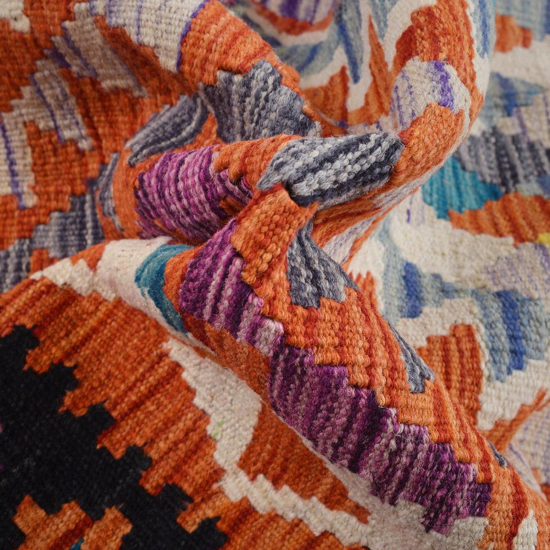 Handmade Vegetable Kilim 4' 0" x 6' 1" - No. AL45956