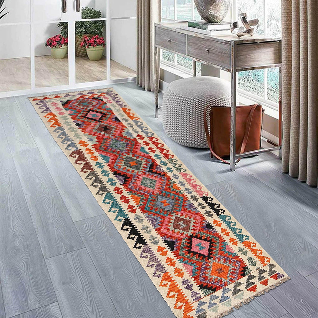 Handmade Vegetable Kilim Runner 2' 6" x 9' 7" - No. AL72179