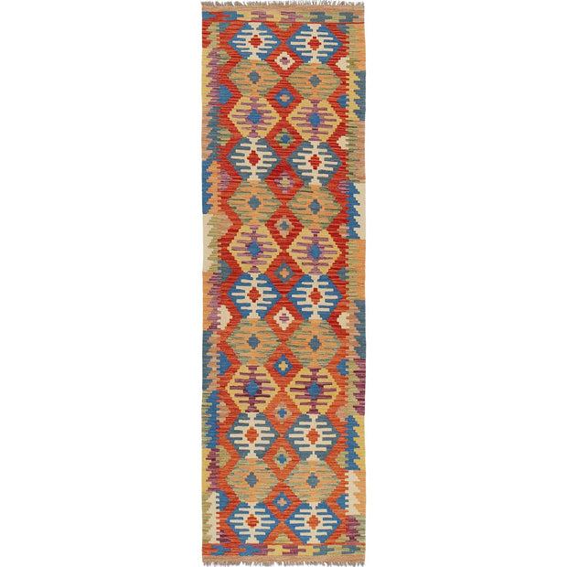 Handmade Afghan Vegetable Kilim Runner 2' 7" x 9' 5" - No. AL60056