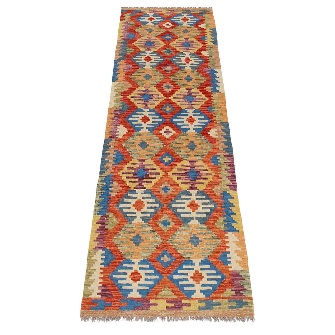 Handmade Afghan Vegetable Kilim Runner 2' 7" x 9' 5" - No. AL60056