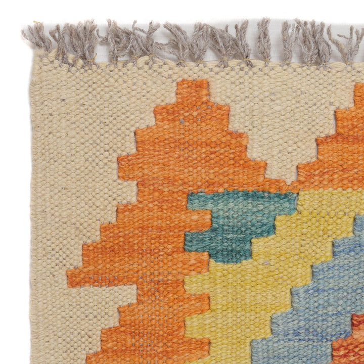 Hand Woven Wool Kelim Runner 2' 9" x 9' 8" - No. AL98081