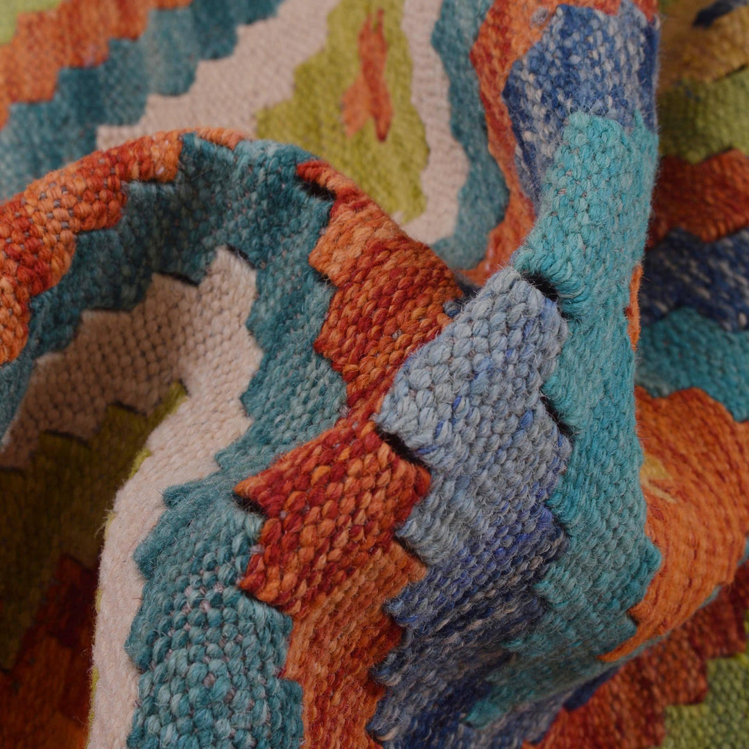 Hand Woven Wool Kelim Runner 2' 9" x 9' 8" - No. AL98081