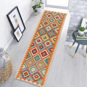 Hand Woven Wool Kelim Runner 2' 9" x 9' 8" - No. AL98081