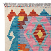 Hand Woven Wool Kelim Runner 2' 7" x 10' 1" - No. AL39000