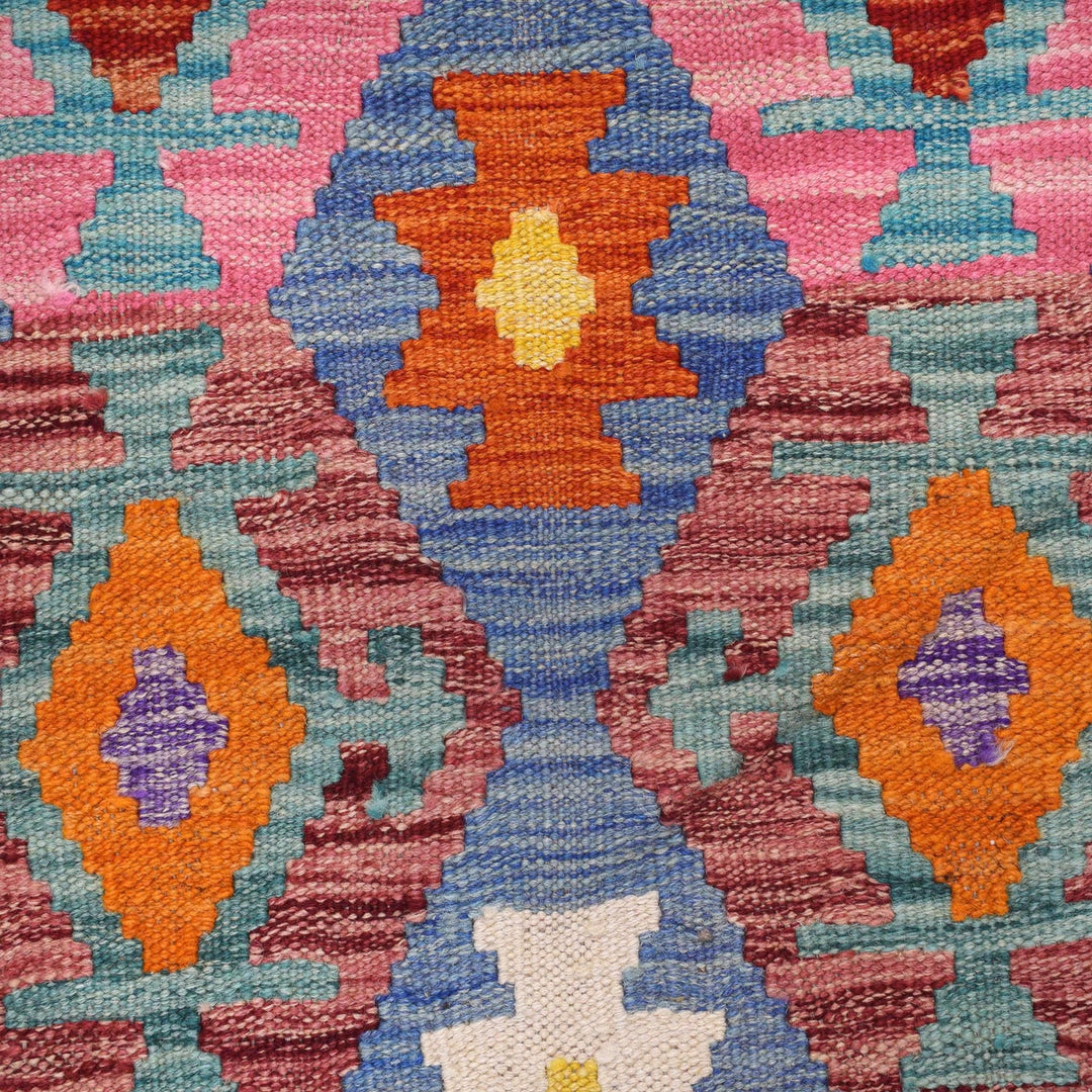 Hand Woven Wool Kelim Runner 2' 7" x 10' 1" - No. AL39000