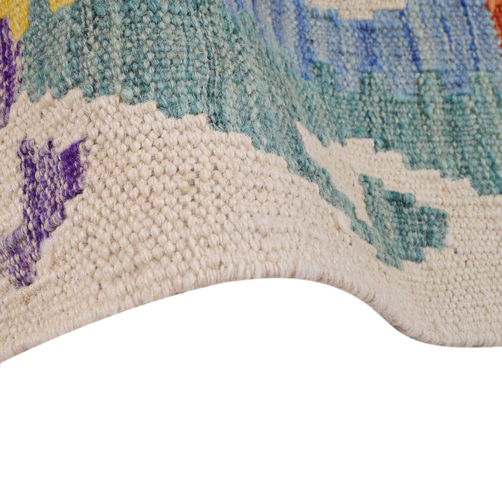 Hand Woven Wool Kelim Runner 2' 7" x 10' 1" - No. AL39000