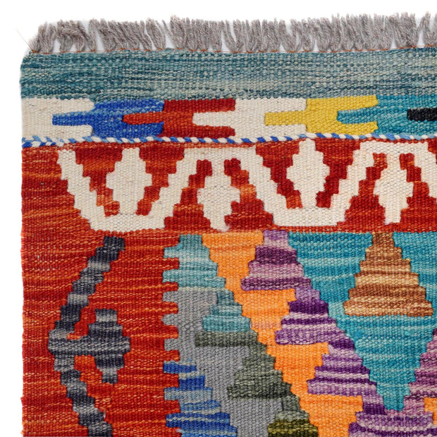 Handmade Turkish Design Wool Kilim Runner 2' 7" x 9' 9" - No. AL28066