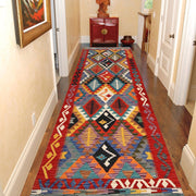 Handmade Turkish Design Wool Kilim Runner 2' 7" x 9' 9" - No. AL28066