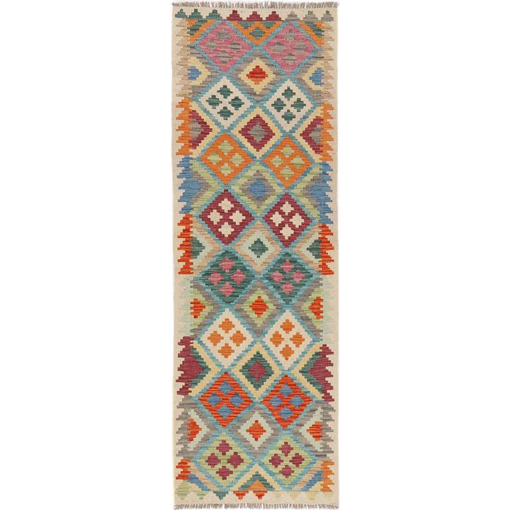 Hand Woven Wool Kelim Runner 2' 5" x 7' 8" - No. AL54314
