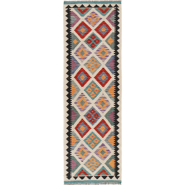 Handmade Turkish Design Wool Kilim Runner 2' 5" x 8' 1" - No. AL71211
