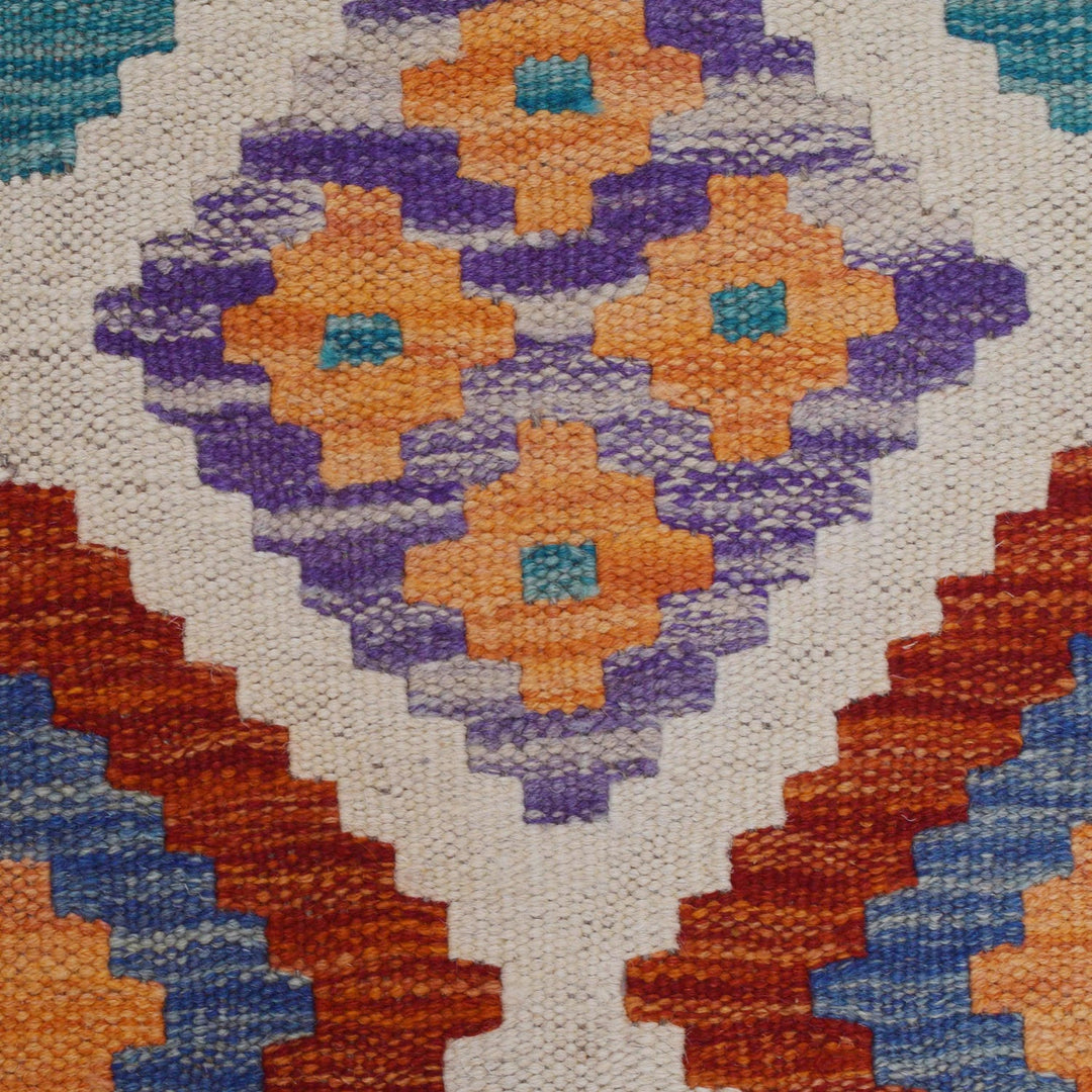 Handmade Turkish Design Wool Kilim Runner 2' 5" x 8' 1" - No. AL71211