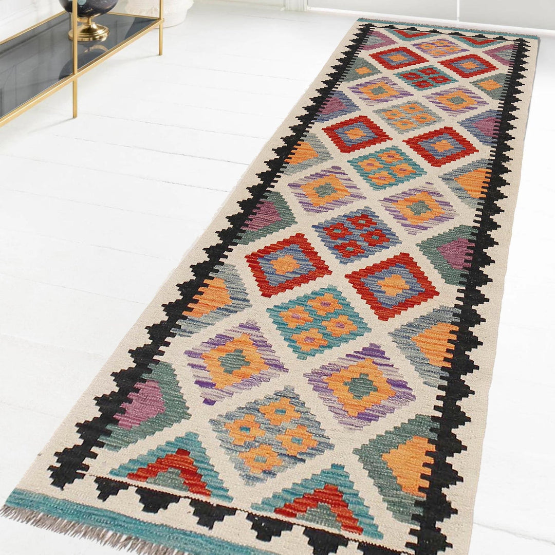 Handmade Turkish Design Wool Kilim Runner 2' 5" x 8' 1" - No. AL71211