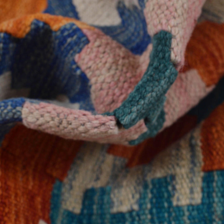 Colorful Flat-Weave Wool Kilim Runner 2' 6" x 8' 0" - No. AL18611