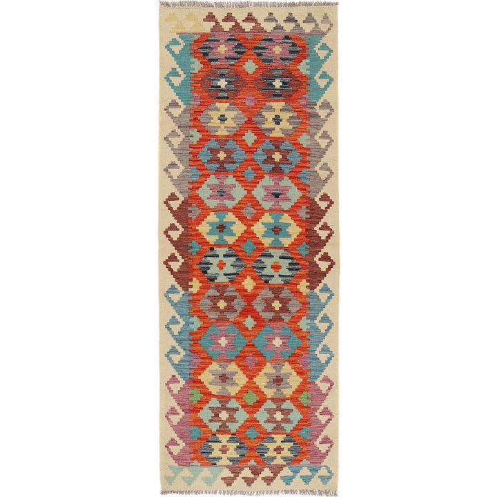 Handmade Turkish Design Wool Kilim Runner 2' 10" x 8' 1" - No. AL93924
