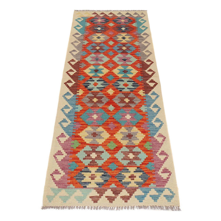 Handmade Turkish Design Wool Kilim Runner 2' 10" x 8' 1" - No. AL93924