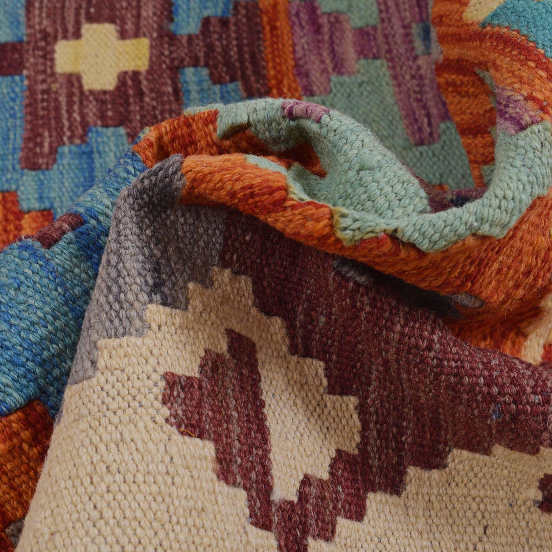 Handmade Turkish Design Wool Kilim Runner 2' 10" x 8' 1" - No. AL93924