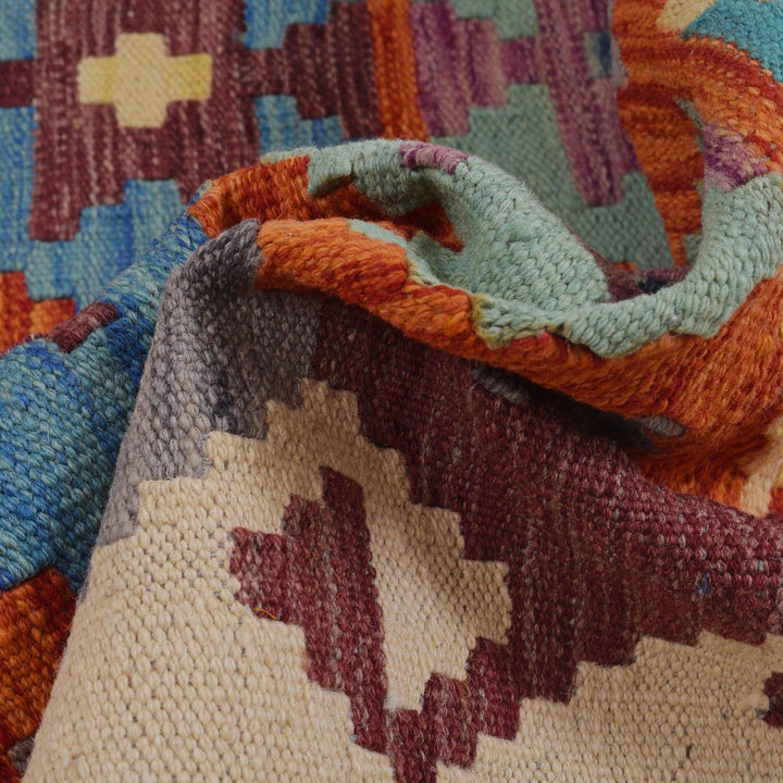 Handmade Turkish Design Wool Kilim Runner 2' 10" x 8' 1" - No. AL93924