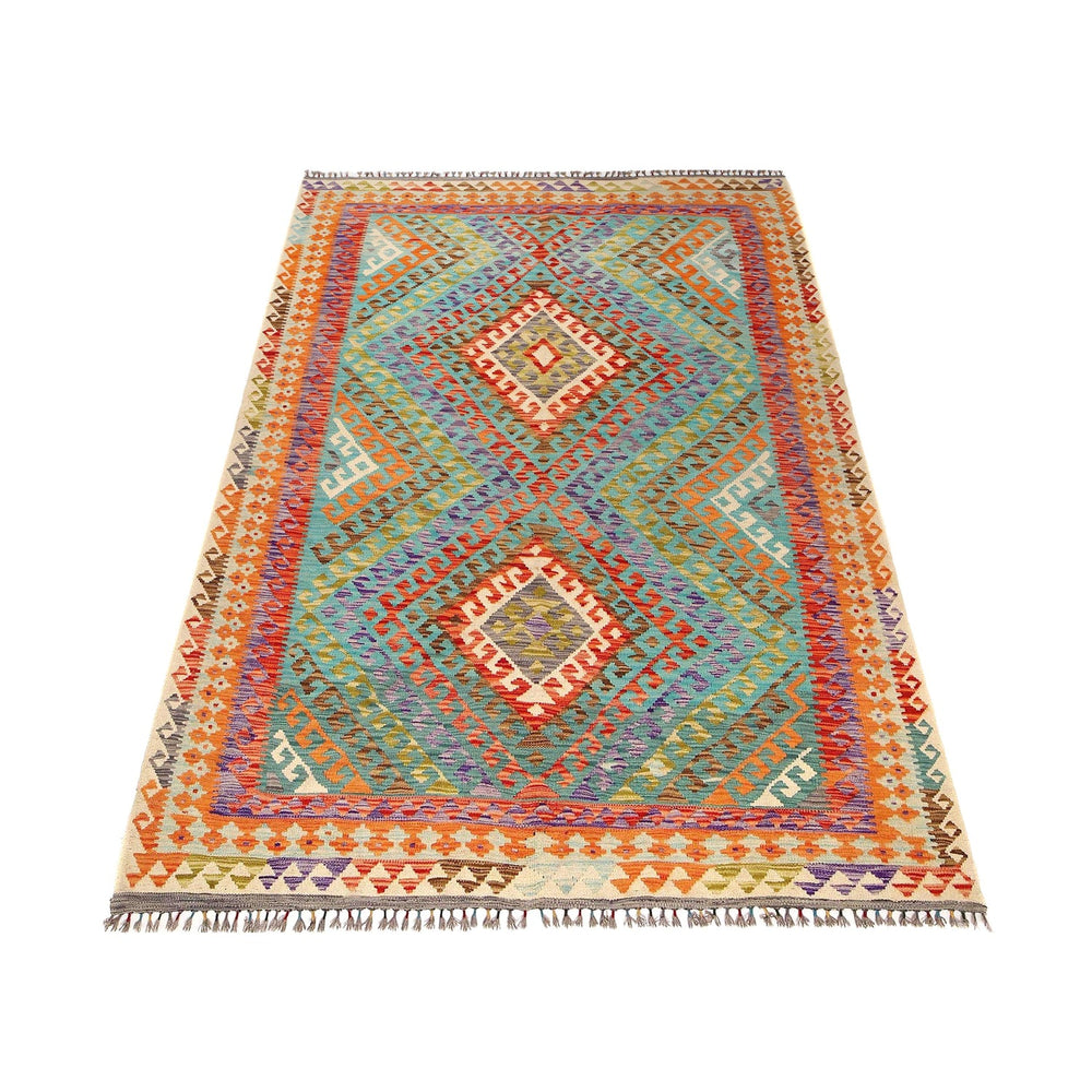 Afghan Kilim Rug 6' 7" x 10' 1" Flat-Weave detail
