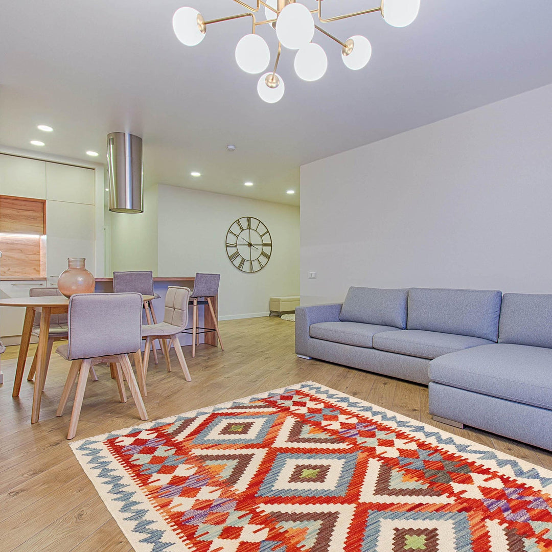 Handmade Vegetable Kelim 2' 11" x 3' 10" - No. AL39685