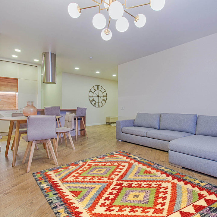 Handmade Vegetable Kilim 3' 0" x 4' 0" - No. AL42580