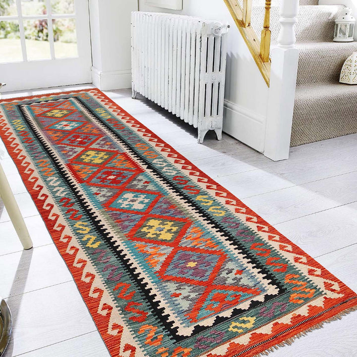 Hand Knotted Flatweave Kilim Runner 2' 11" x 9' 10" - No. AL93469