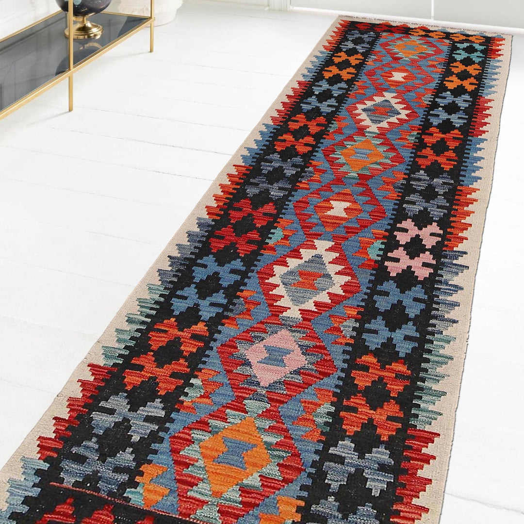 Handmade Afghan Vegetable Kilim Runner 2' 5" x 9' 10" - No. AL45094