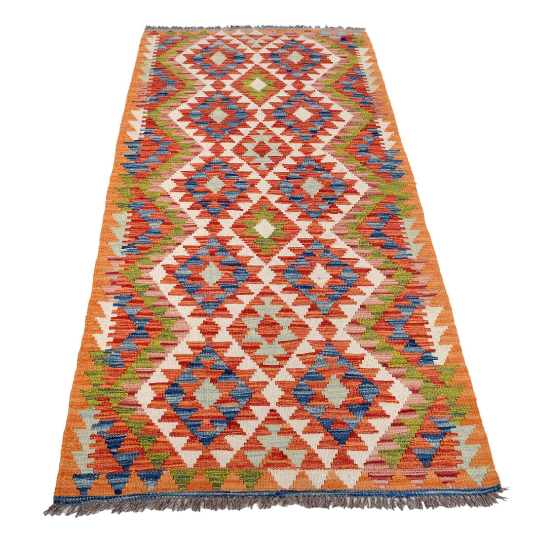 Handmade Turkish Design Wool Kilim Runner 2' 7" x 6' 6" - No. AL52348