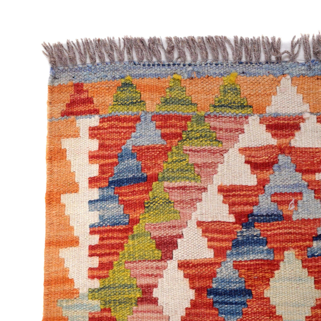 Handmade Turkish Design Wool Kilim Runner 2' 7" x 6' 6" - No. AL52348