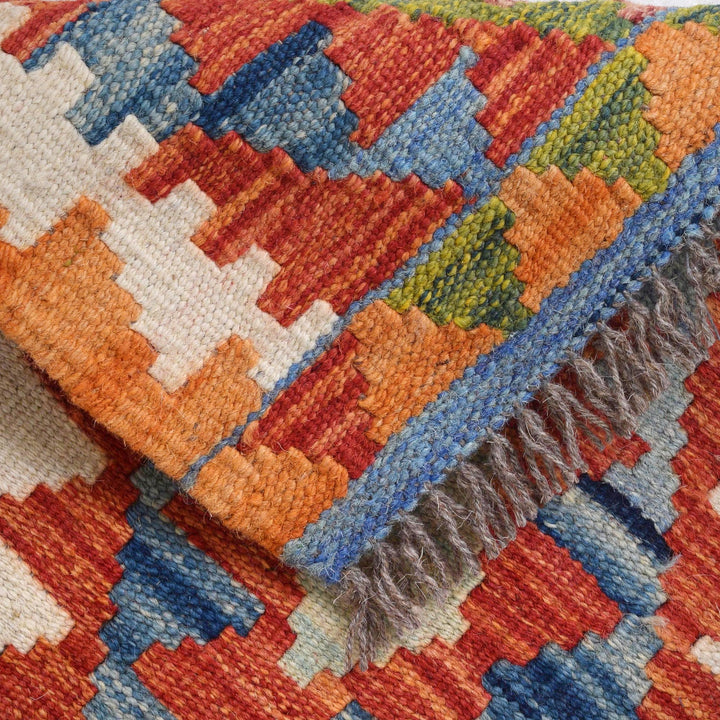 Handmade Turkish Design Wool Kilim Runner 2' 7" x 6' 6" - No. AL52348