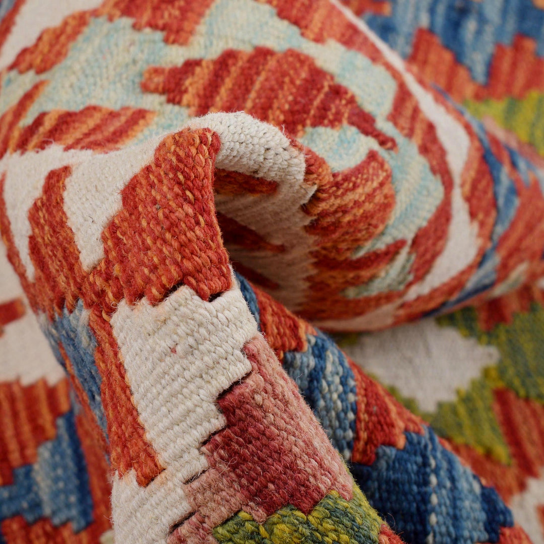 Handmade Turkish Design Wool Kilim Runner 2' 7" x 6' 6" - No. AL52348