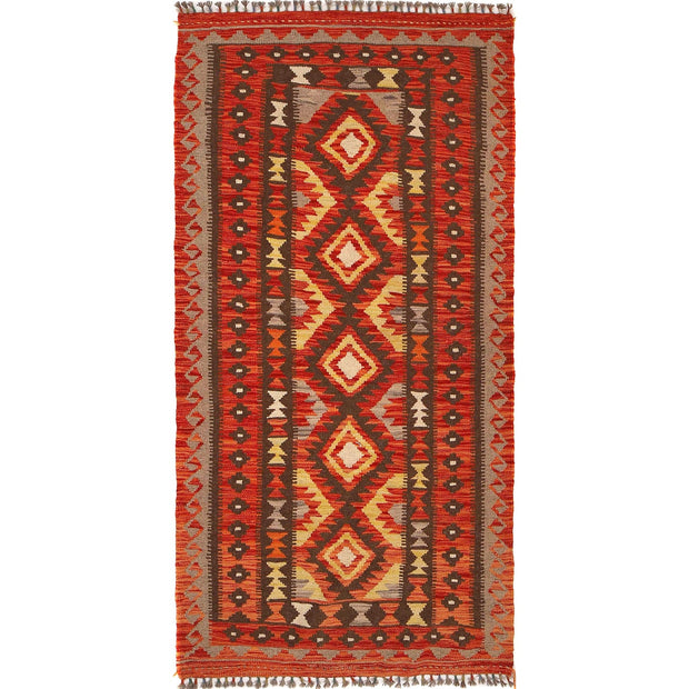 Hand Knotted Flatweave Kilim Runner 2' 11" x 6' 4" - No. AL12445