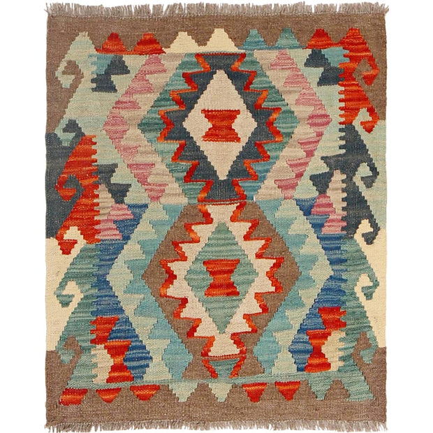 Handmade Turkish Design Wool Kilim 2' 1" x 2' 6" - No. AL15856