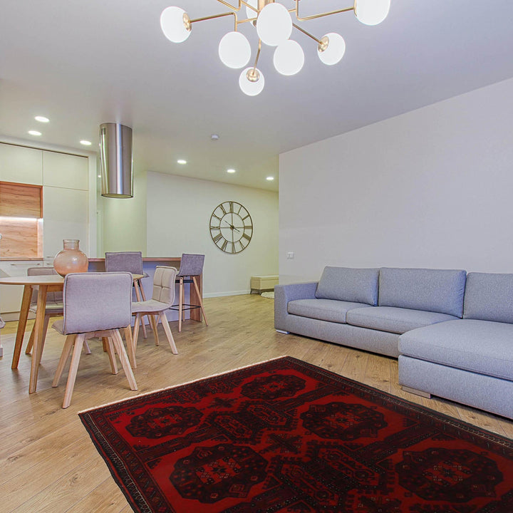 Red Color Khal Mohammadi Rug 3' 5" x 5' 1" - No. AL25600