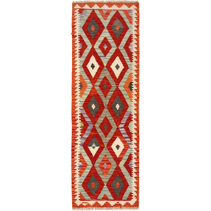 Hand Woven Wool Kelim Runner 2' 1" x 6' 3" - No. AL70660