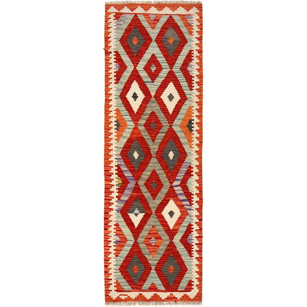 Hand Woven Wool Kelim Runner 2' 1" x 6' 3" - No. AL70660