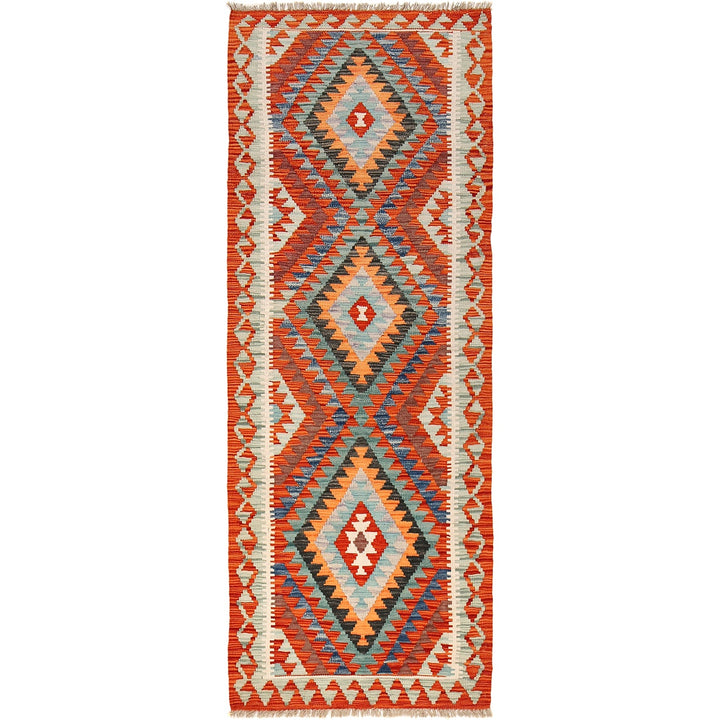 Hand Woven Wool Kelim Runner 2' 7" x 7' 1" - No. AL69702