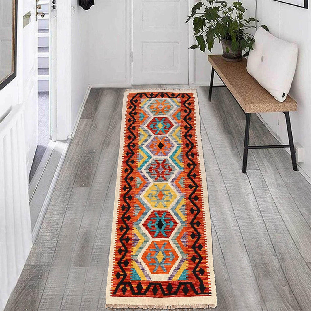 Handmade Vegetable Kilim Runner 2' 0" x 6' 5" - No. AL39743