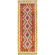 Colorful Flat-Weave Wool Kilim Runner 2' 3" x 6' 6" - No. AL90972