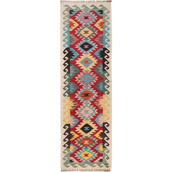 Handmade Turkish Design Wool Kilim Runner 1' 11" x 6' 7" - No. AL58203