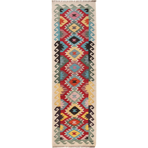 Handmade Turkish Design Wool Kilim Runner 1' 11" x 6' 7" - No. AL58203