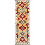 Colorful Flat-Weave Wool Kilim Runner 2' 2" x 6' 7" - No. AL98473