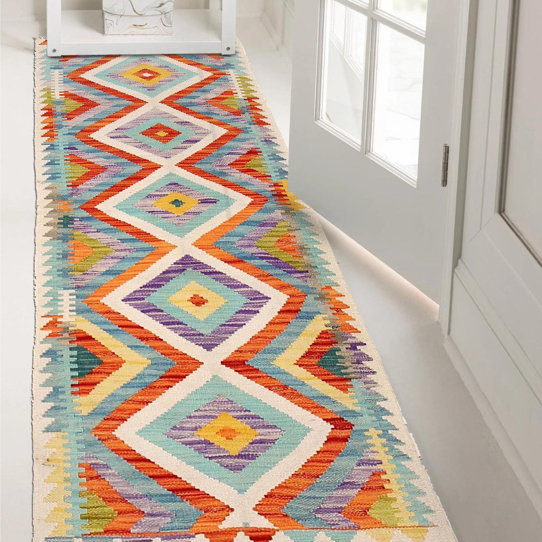 Handmade Turkish Design Wool Kilim Runner 2' 2" x 6' 3" - No. AL80481