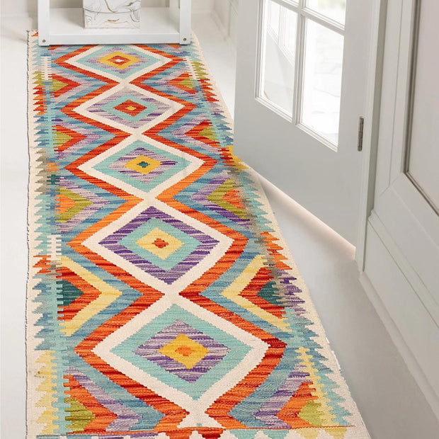 Handmade Turkish Design Wool Kilim Runner 2' 2" x 6' 3" - No. AL80481