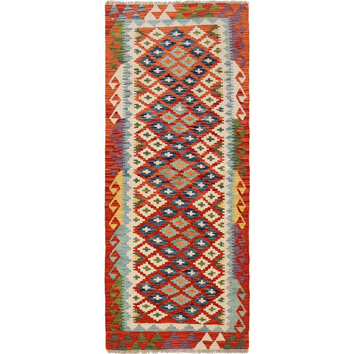 Hand Made Afghan Kilim Runner 2' 7" x 6' 5" - No. AL10462