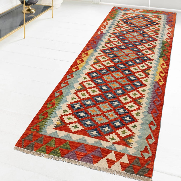 Hand Made Afghan Kilim Runner 2' 7" x 6' 5" - No. AL10462