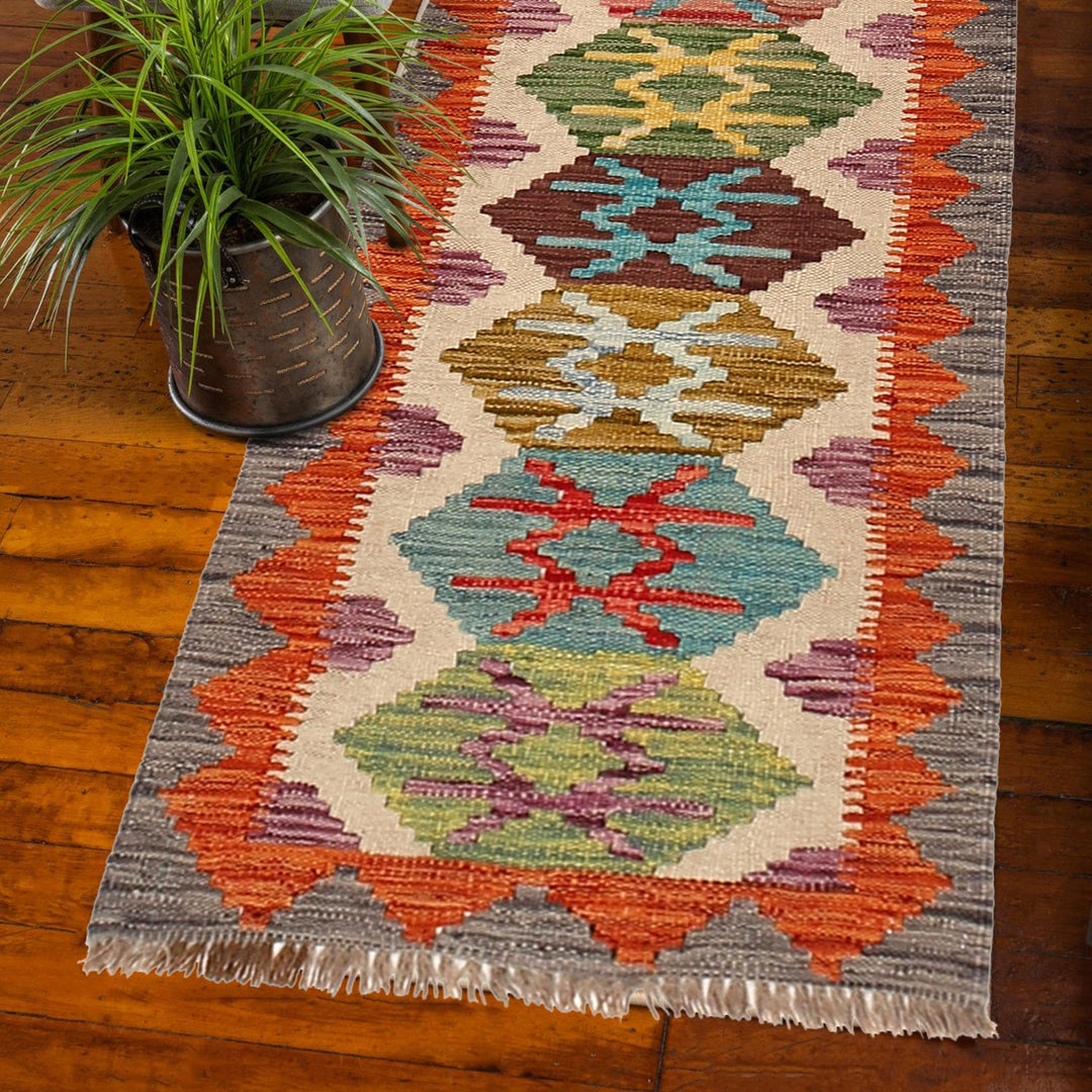 Handmade Vegetable Kilim Runner 2' 1" x 6' 5" - No. AL79526