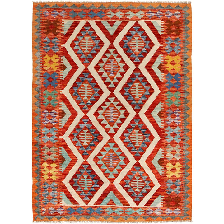 Hand Knotted Flatweave Kilim 4' 10" x 6' 9" - No. AL81911