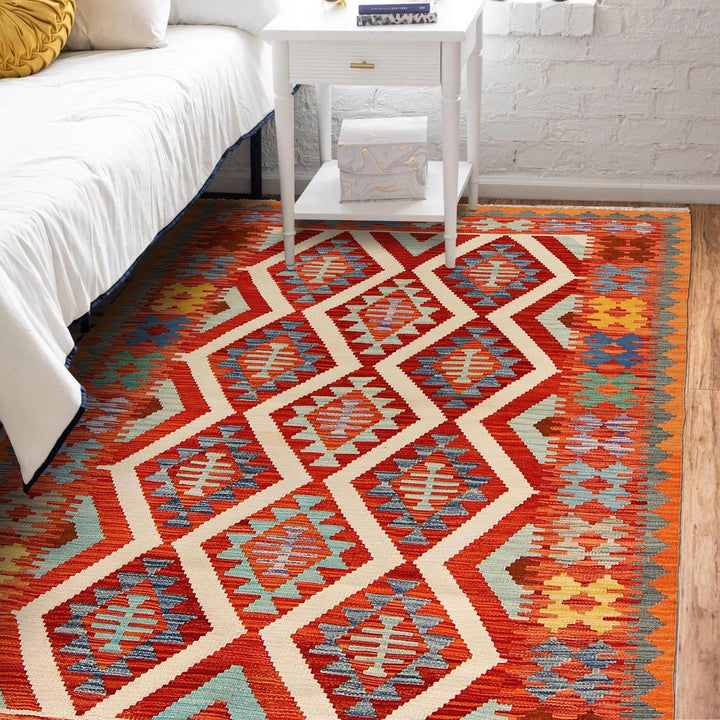 Hand Knotted Flatweave Kilim 4' 10" x 6' 9" - No. AL81911