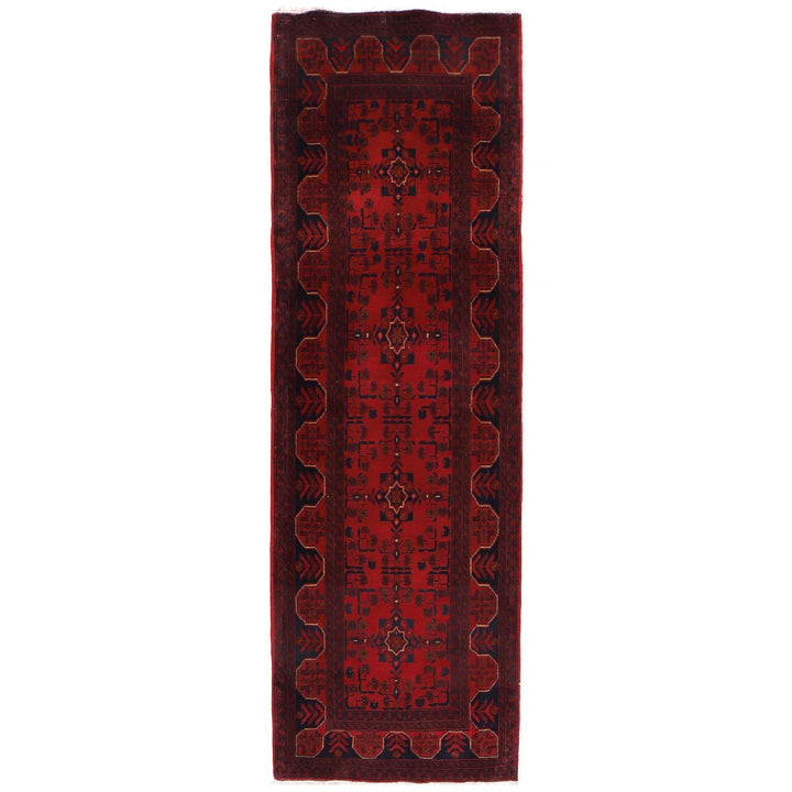 Red Afghan Khal Mohammadi Rug 2' 8" x 8' 10" Hand-Knotted